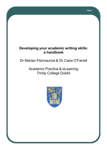 Developing your academic writing skills