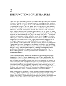 2 THE FUNCTIONS OF LITERATURE