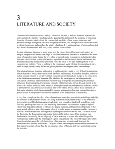 3 LITERATURE AND SOCIETY