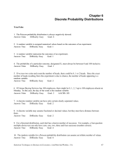 Chapter 6 Discrete Probability Distribut