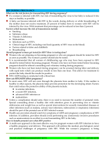LECTURE NOTES-HIV DURING PREGNANCY