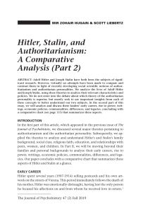 Hitler, Stalin, and Authoritarianism - A Comparative Analysis