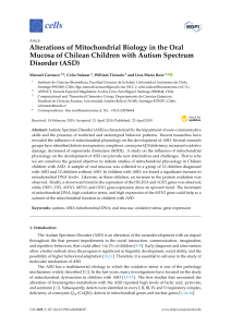 Alterations of Mitochondrial Biology in the Oral Mucosa of Chilean Children with Autism Spectrum Disorder (ASD)
