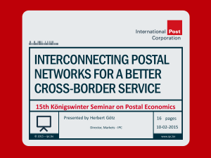 INTERCONNECTING POSTAL NETWORK