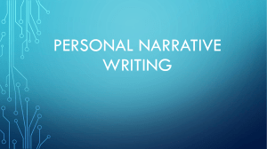 Personal Narrative Writing