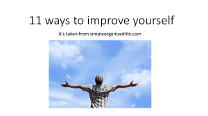11 ways to improve yourself