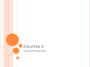 Chapter 5 Lesson Preparation