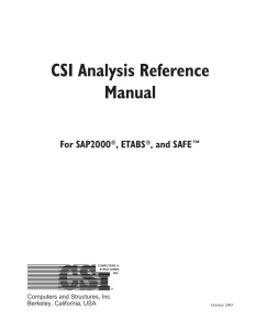 CSI Analysis Reference Manual For SAP2000®, ETABS®, and SAFE™
