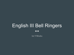 Bell Ringers 1st 9 Weeks
