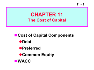 Ch 11 COST OF CAPITAL