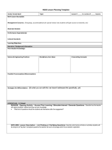 5E NGSS Lesson Planning Template
