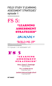 FIELD STUDY 5 LEARNING ASSESSMENT STRATE