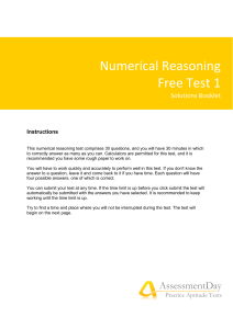 Numerical Reasoning and Solutions