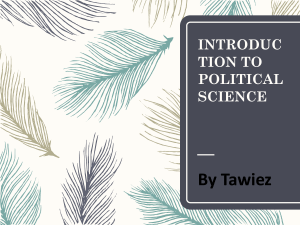INTRODUCTION TO POLITICAL SCIENCE