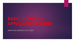 BASIC COMPUTER APPLICATION COURSE