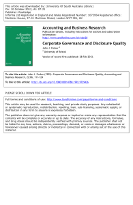 Corporate Governance and Disclosure Quality 