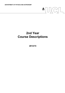 Yr2 2015 MSci Physics Course Descriptions (UCL)