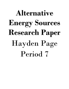 Alternative Energy Sources Research Paper