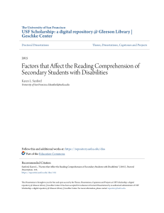 Factors that Affect the Reading Comprehension of Secondary Studen