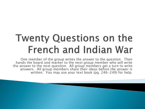 Twenty Questions on the French and Indian War