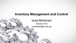 Inventory Management and Control Lect 5