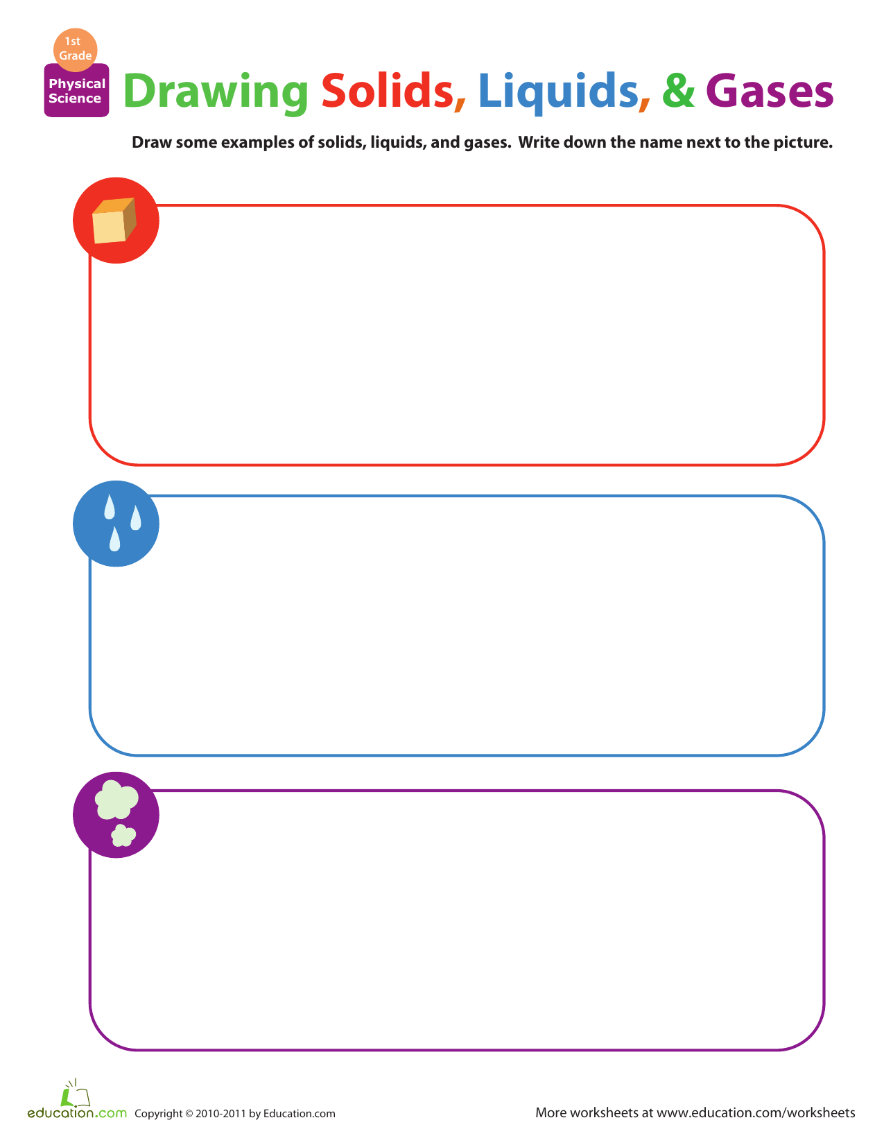 Solid Liquid Gas Worksheet Ame my id