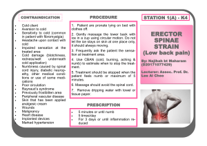Erector Spinae Strain (low back pain) using Ice Massage