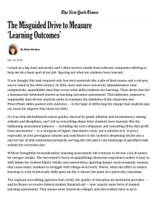 Opinion   The Misguided Drive to Measure ‘Learning Outcomes’ - The New York Times (1)