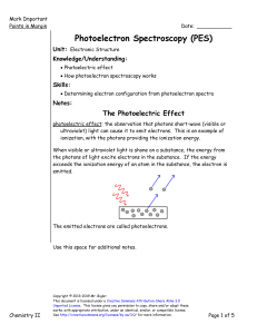 Photoelectron-Spectroscopy