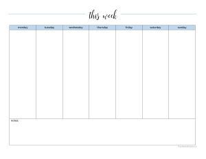 Weekly Planner 2 - Sky Blue