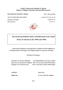Zina Hidri Dissertation The Social and Political Status of Intellectuals in the United States of America in the 1950s and 1960s.