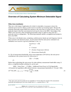 Overview of Calculating System Minimum Detectable Signal