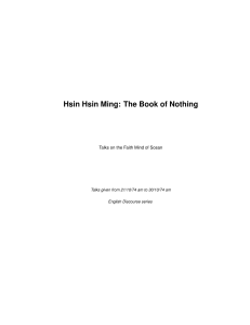 Hsin Hsin Ming  The Book of Nothing - Osho