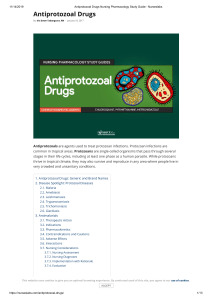 Antiprotozoal Drugs Nursing Pharmacology Study Guide - Nurseslabs