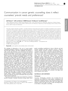 Communication in cancer genetic counselling: does it reflect counselees’ previsit needs and preferences?