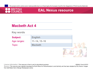 Macbeth  Act 4 key words