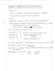 Chapter 1 notes from University Physics