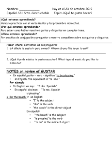 Gustar guided notes