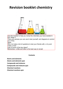 Chemistry revision booklet