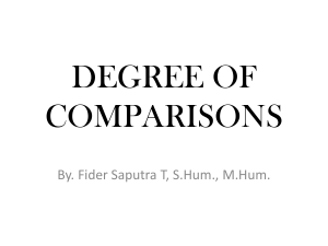 Degree of Comparisons