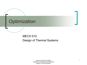 Optimization: Design of Thermal System 