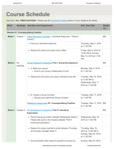 SMF 206 Online Course Schedule, Spring 2016