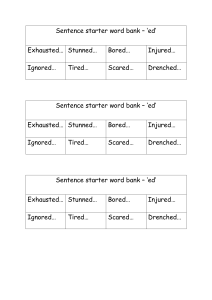 Sentence starter word bank - differentiated - ed, irregular verbs, past progressive verbs