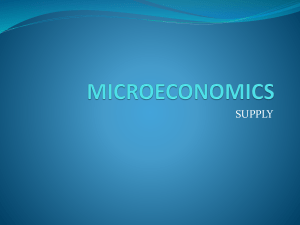 Microeconomics Supply
