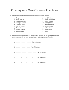 Creating Your Own Chemical Reactions