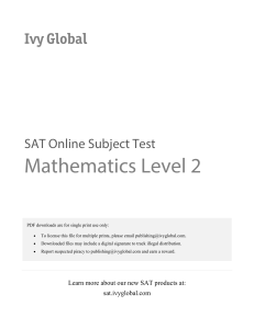 SAT Math Level 2 Edition 1.1
