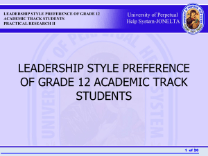 Leadership Style Preference of Grade 12 Academic Track Students