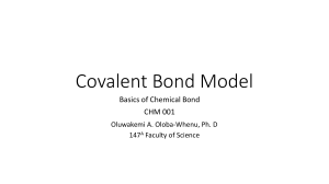 CHM 001Covalent Bond Model