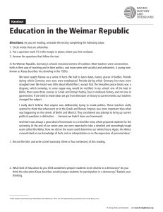 Education Weimar Republic