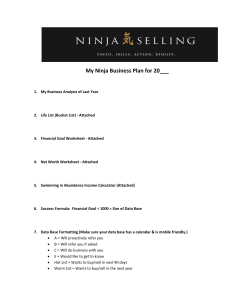 Ninja Business Plan